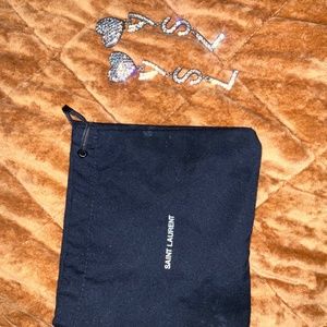 YSL Opyum Crystal Heart earrings